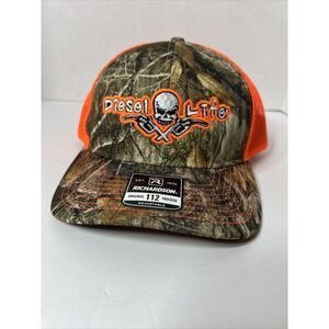 Diesel Life SnapBack Hat Camo/Neon Orange Richardson style‎ 112p